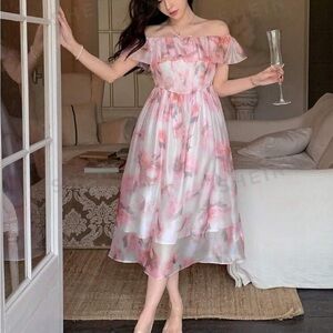 Off Shoulder Floral Dress